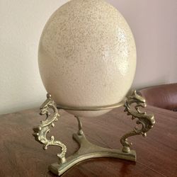 Ostrich Egg With Brass Stand