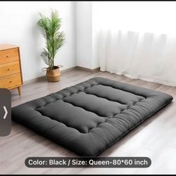Queen size Japanese Futon Mattress Foldable Mattress, Roll Up Mattress Tatami Mat for camping