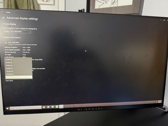 Alienware 24inch 240hz monitor, with monitor desk mount arm, and stock monitor stand