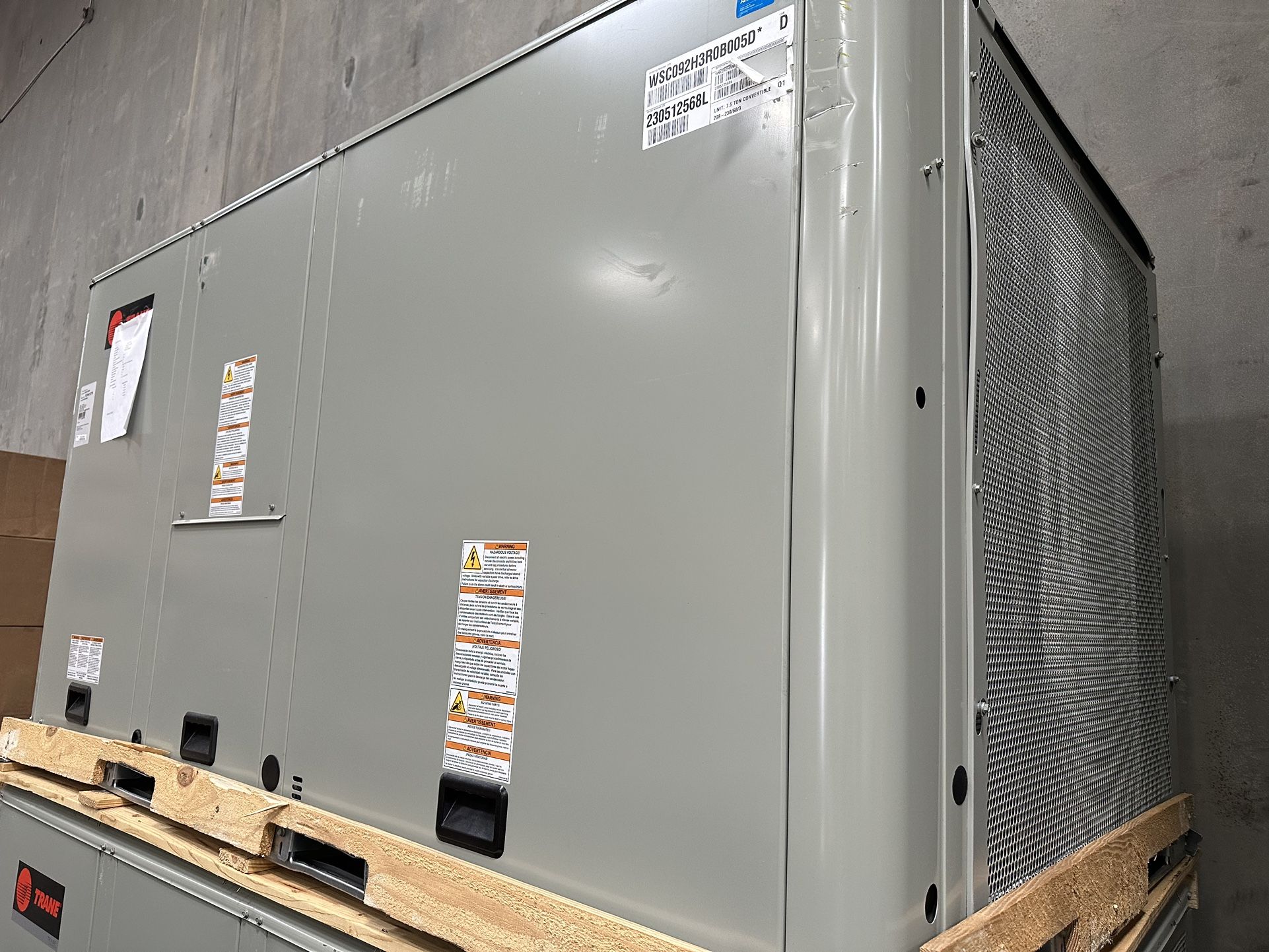7.5 Ton TRANE Heat Pump Package Unit 208-230v-3ph