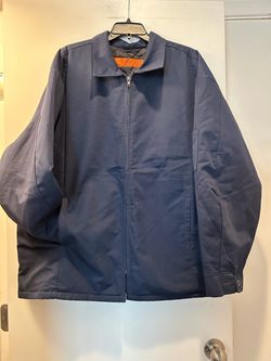 Red kap men’s canvas jacket size XXL navy carhartt style workwear construction