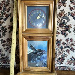 Vintage Wood Clock “The Eagle Has Landed”