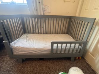 Babyletto Gray Convertible Toddler Bed with Mattress
