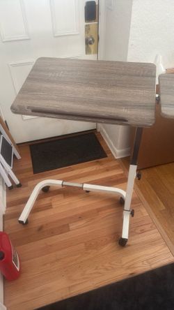 Overbed Table with Wheels Adjustable Height