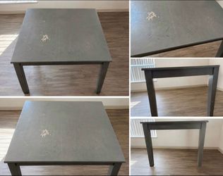 Dark Gray Wooden Dining Table