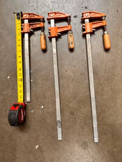 Vintage Wood Handle Jørgensen Bar Clamps Lot of 3 3712 & 3718
