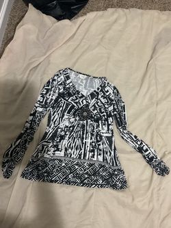 ECI Black & White Print Long Sleeve Top