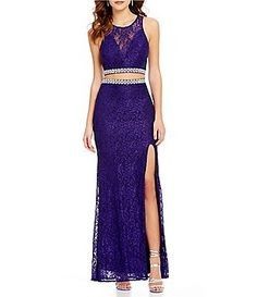 A two-piece, purple, sequined dress is available for prom.