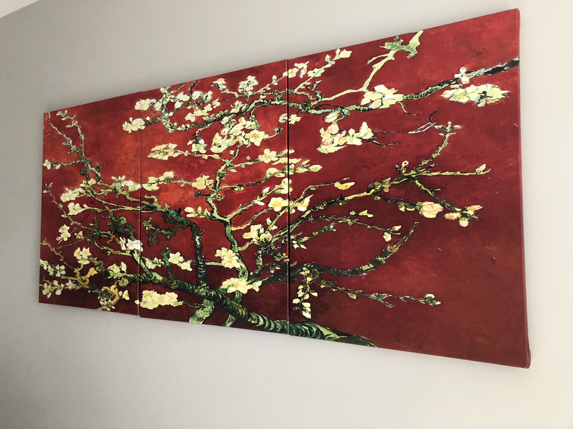 Triptych wall art - Interpretation almond blossom by Van Gogh