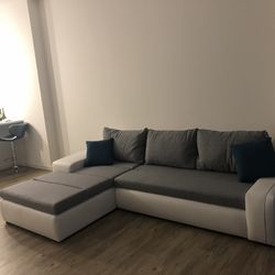 European Style Sofa Sleeper Sectional With Two Ottomans And Storage