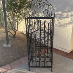 Vintage Wrought Iron Spanish Wine Cabinet 