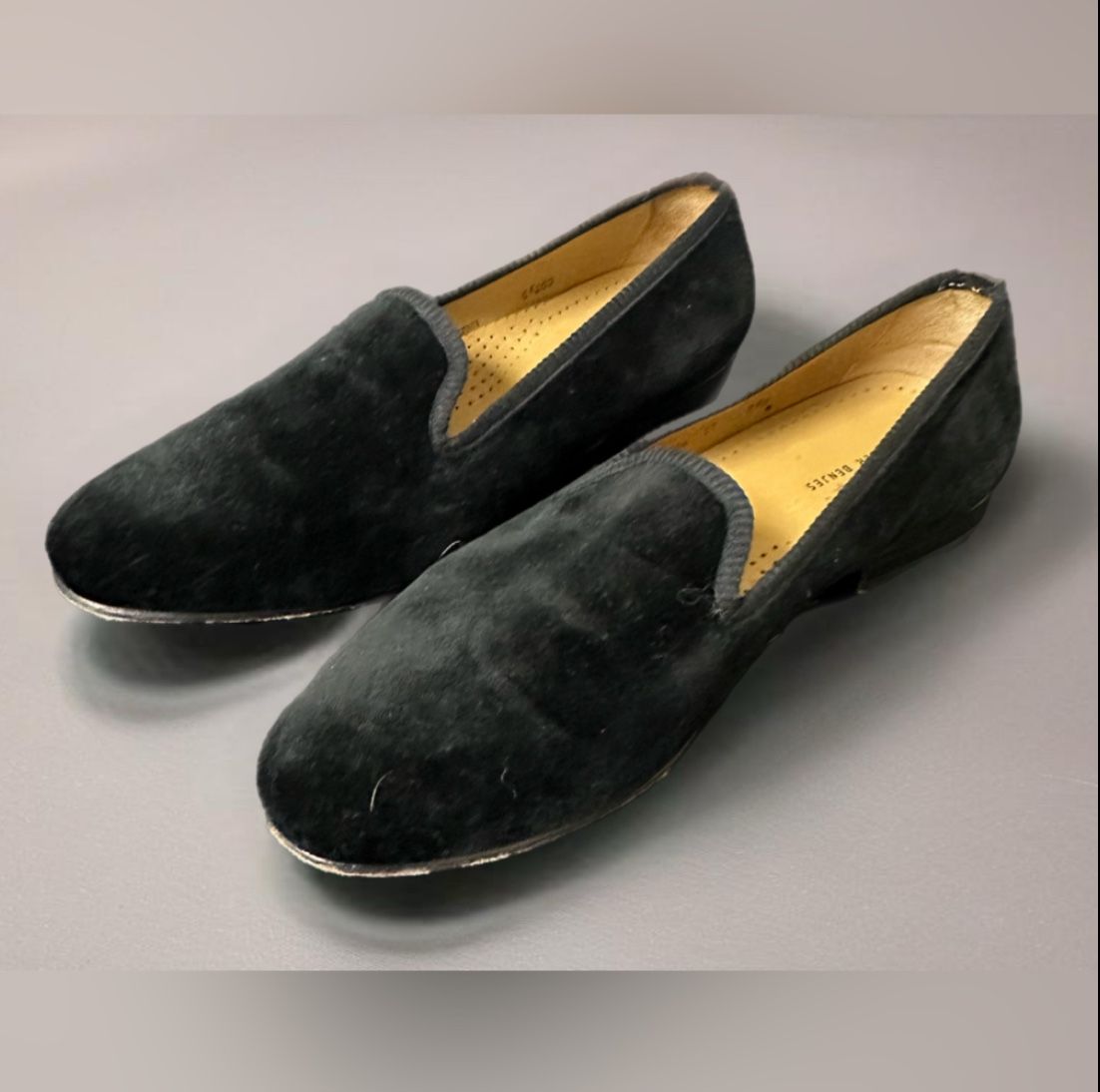 Baker Benjes Simpson Black Velvet Mens Loafers Made In Spain Size 11