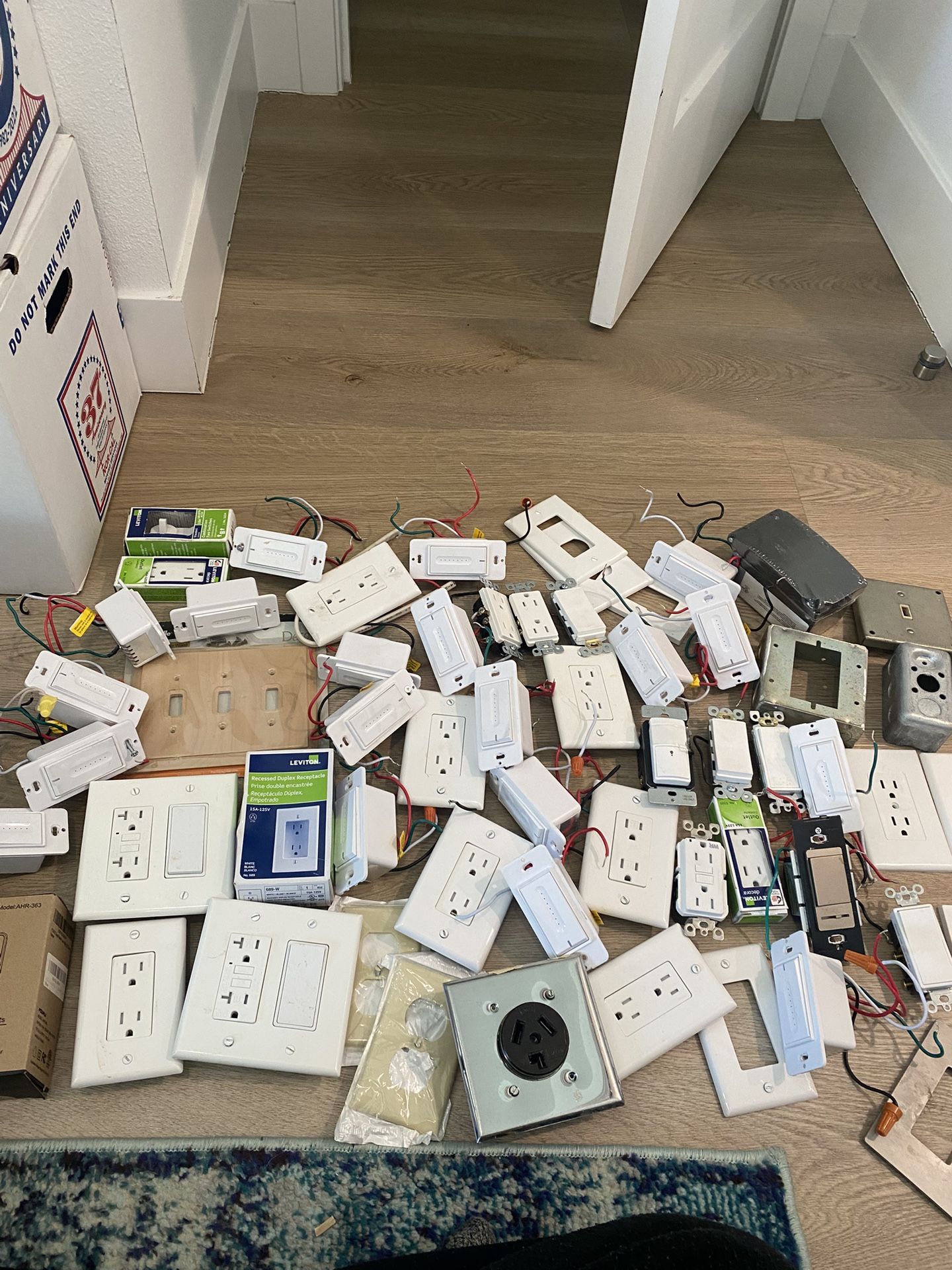 assorted electrical outlets and switches