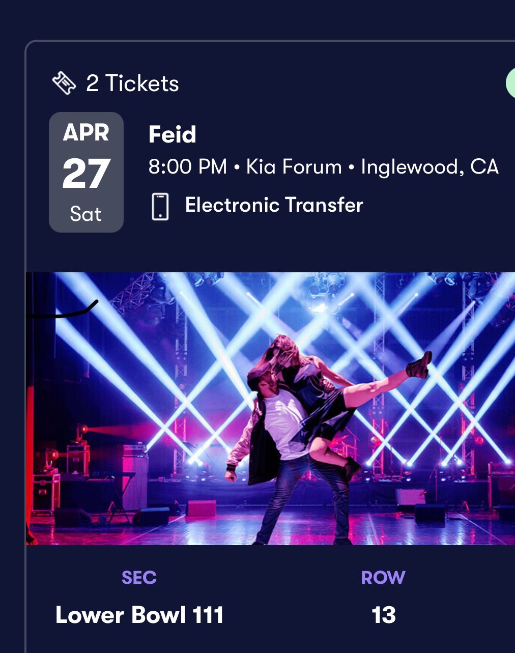 FEID TICKETS FOR APRIL 27