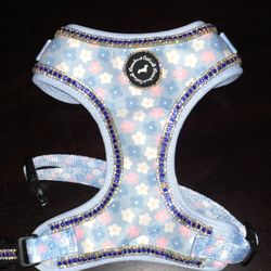 MEDIUM Ditsy Daisy Bling Adjustable Dog Harness 