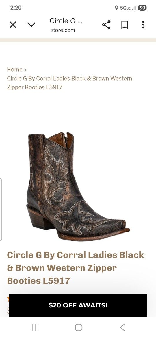 Circle G Western Boot