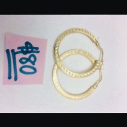 10K Yellow Gold Hoop For Wedding 25mm