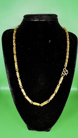 20” 24 Karat Gold Hexagonal Chain