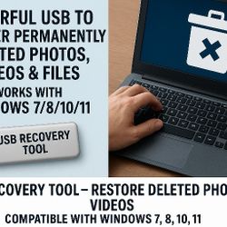 Powerful USB to Recover Permanently Deleted Photos, Videos & Files – Works with Windows 7/8/10/11