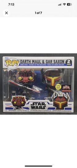 🔥 FUNKO POP VINYL STAR WARS DARTH MAUL  & GAR SAXON GLOW IN THE DARK TARGETCON EXCLUSIVE 