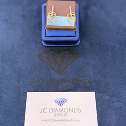 Earrings Hoops Diamonds Real Gold 