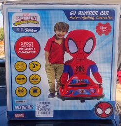 Marvel Spider-Man Spidey ImaginAir 6V Powered Ride-On Bumper Car with Inflatable Character