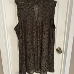 Elegant Sleeveless Lace dress in olive green size 3X