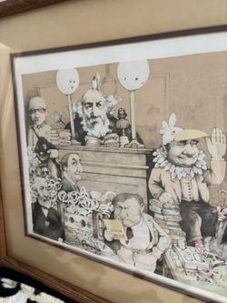 Charles Bragg lithograph/ framed