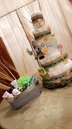 Diaper Cake and gift basket set