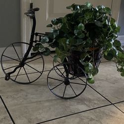 Vintage Metal And Wood Planter Tricycle