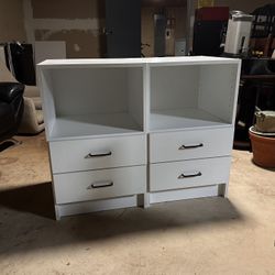 White Modular Storage Units with Drawers - Set of 2