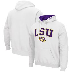 XL-Men's Colosseum White LSU Tigers  Pullover Hoodie