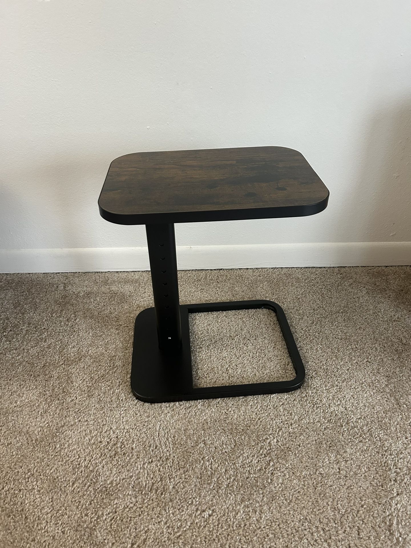 C Shaped Tray End Side Table Adjustable Height