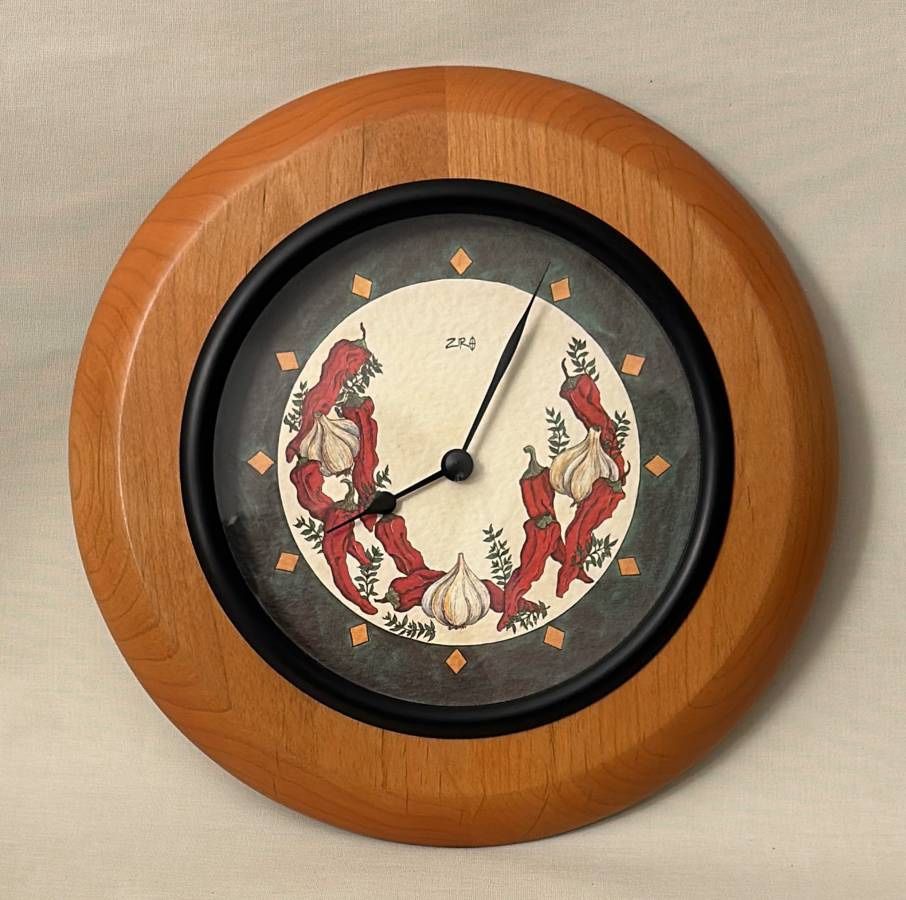 Vintage Ziro Wall Clock Garlic And Peppers