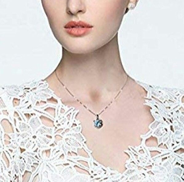 18k Gold Plated 925 Sterling Silver CZ Flower Pendant Necklace 18"