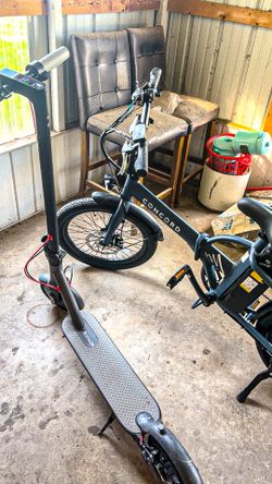 Concord e-bike and roinside e-scooter