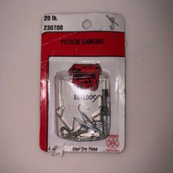 6 Each Bulldog Picture Frame Hangers Zinc Plated Steel 20 Pound Item # 230700