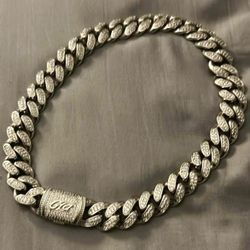 Diamond Cuban Link Chain in White Gold 