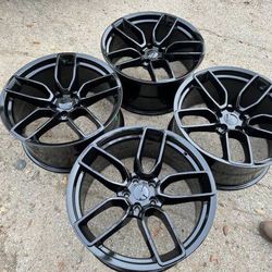 New 20” black Widebody Wheels 20 Hellcat Wheels Charger Challenger Chrysler 300  Srt 8 Scat Pack Rines Negros Nuevos Staggered 20x9 Front 20x10.5 Rear