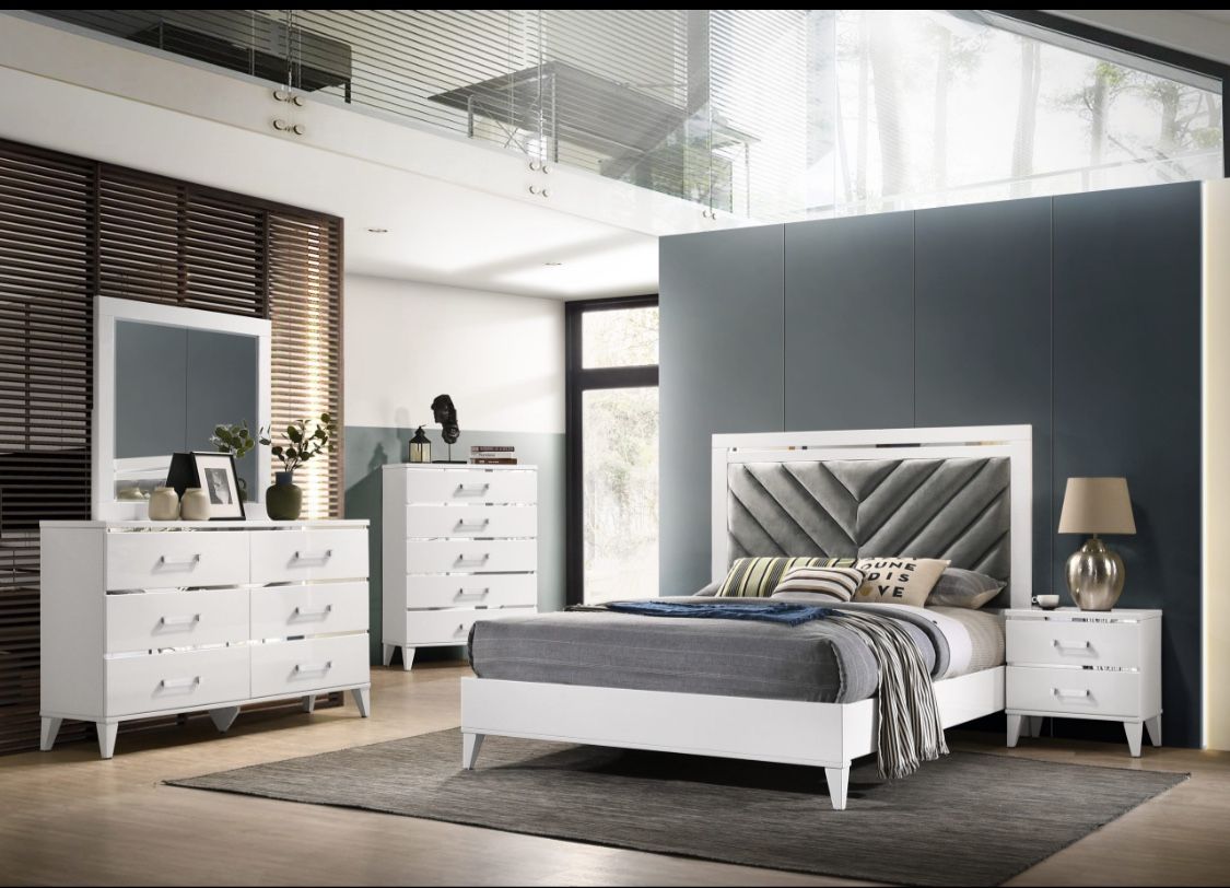 Colby white bedroom set now only $799. Easy finance option. Same day delivery.