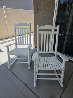 Hampton Bay White Rocking Chairs (2)