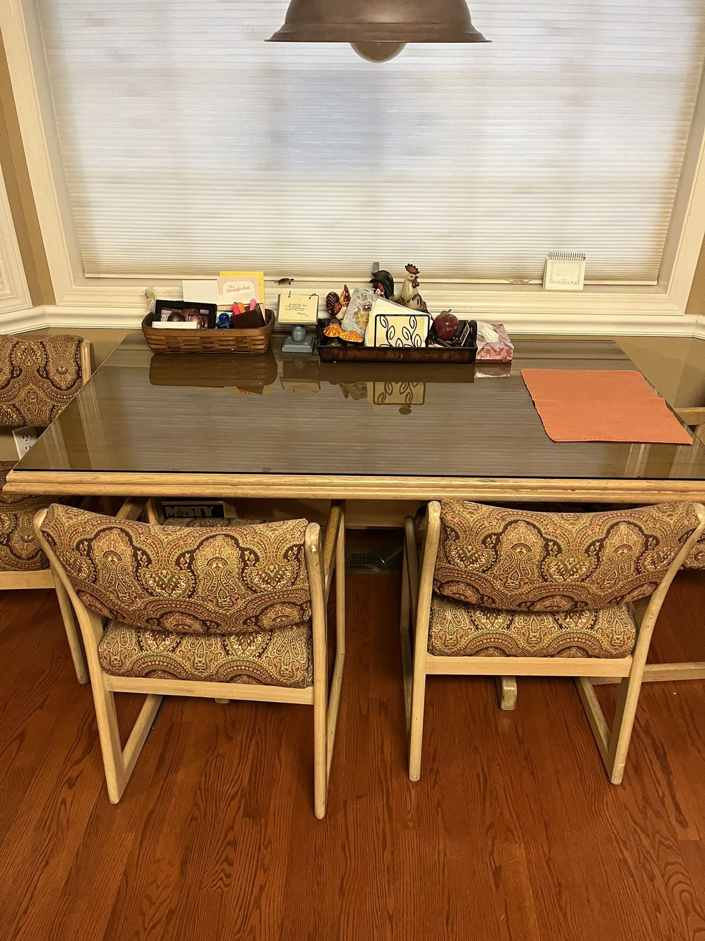 Vintage 6 Piece Dining Table Set Includes Stool