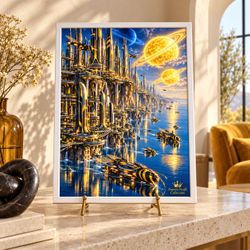 Francis Neal's Collection Sci-Fi City Framed Art Print