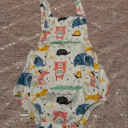 Baby's Colorful Cartoon Animal Full Print Cotton Bodysuit, Casual Jumpsuit, Toddler & Infant Boy's Outfit 