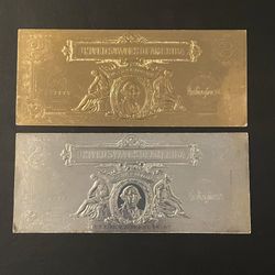 Gold And Silver $2 Dollar Bills