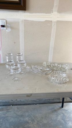 Crystal Glassware and Serving Dishes Set
