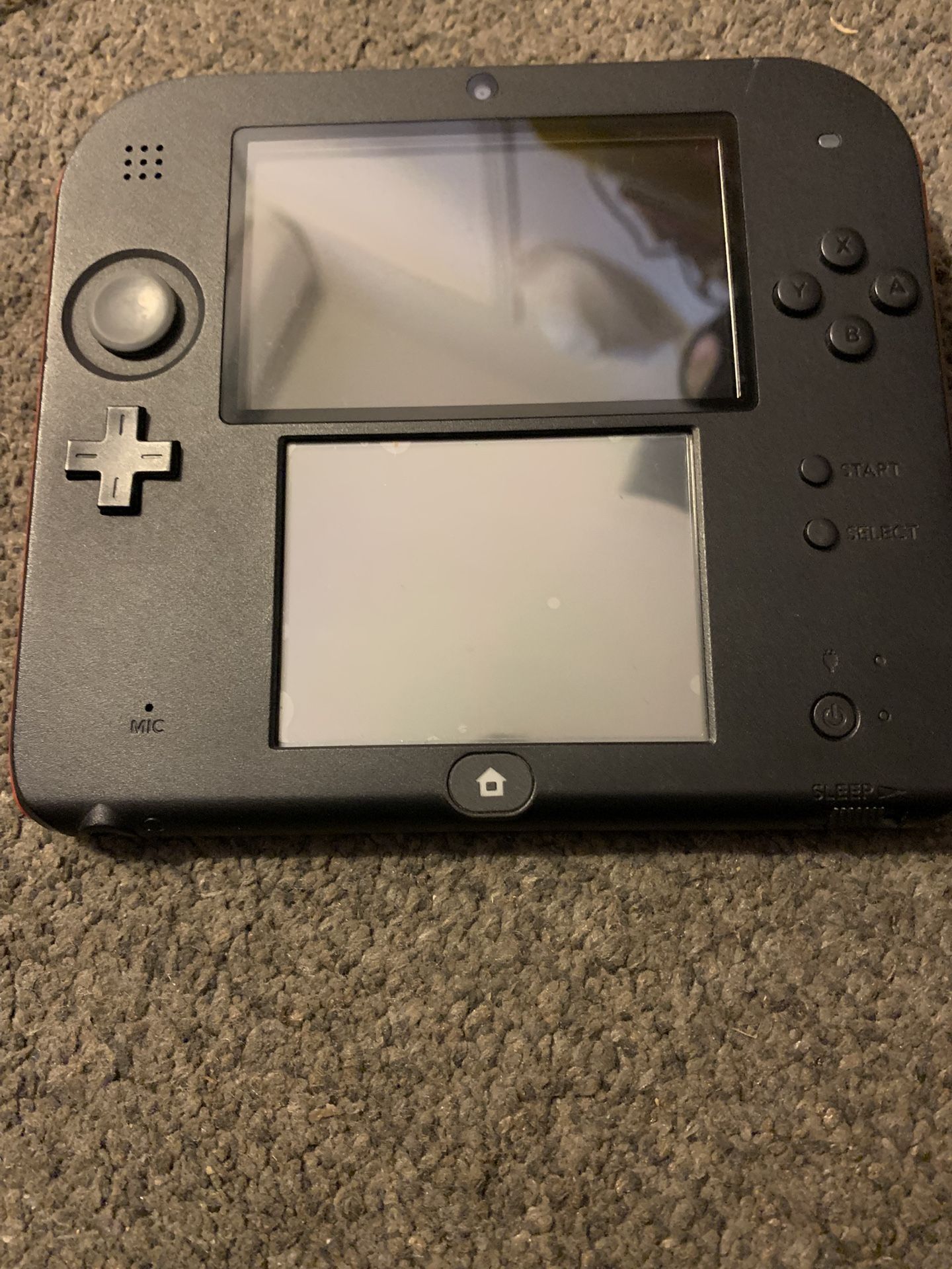 Nintendo 2ds Handheld Gaming System Red/Black No Charger Or Stylus 