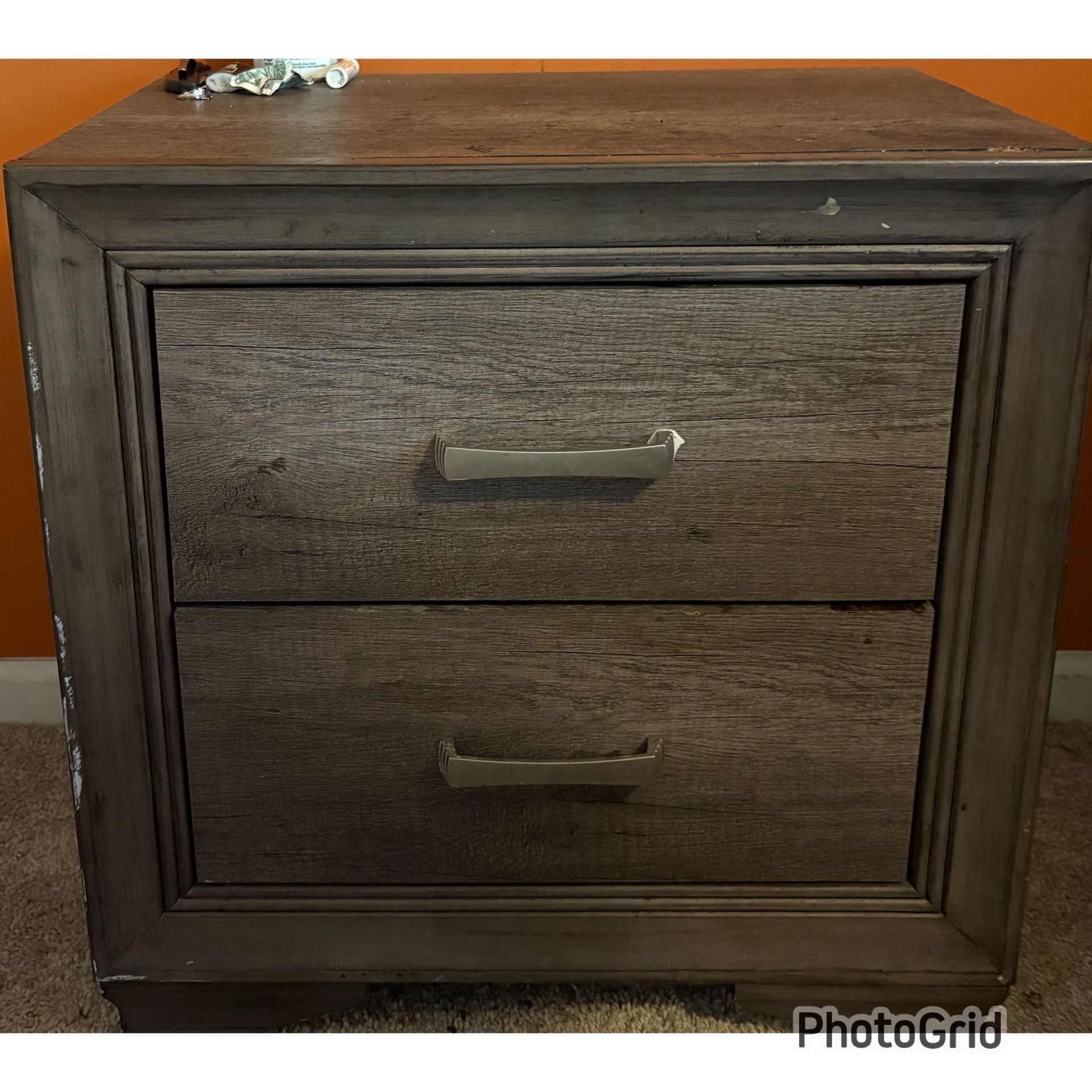 Dresser With Mirror and Matching Night Stand
