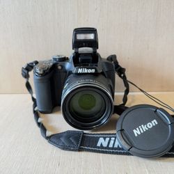 Nikon Coolpix P510 16.1MP Digital Camera Blk 42XZoom Tested Good w/Bat-Char-Card  