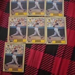 Lot Of 7 Barry Bonds 1987 Rookie Error Cards
